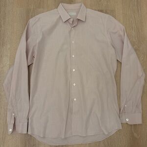 PRADA Shirt Mens  44/17.5 Red White Gingham Formal Dress Shirt  Made In Italy